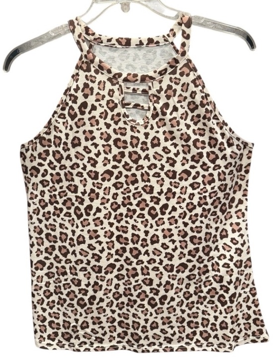 Tops - NWOT Lightweight Animal Print Halter Keyhole Tee PTP 21
